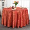 Luksus rødt rundt hotell Spisebordduk Firkantet Gyldenblomstret Bryllupsbord Skjørttrekk Dekorasjon Fest Restaurant Duk
