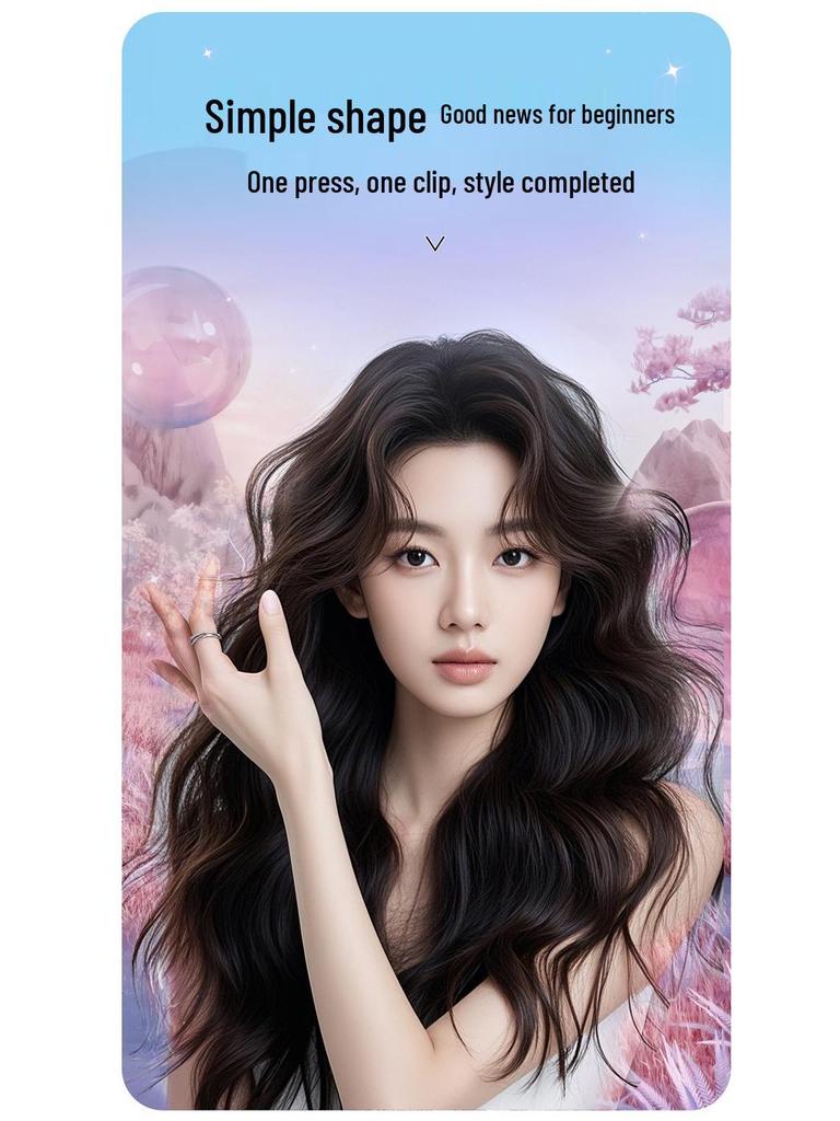 32mm Negative Ion Egg Roll Curling Iron with Cat Claw Design, Korean-Style Water Ripple, Portable.