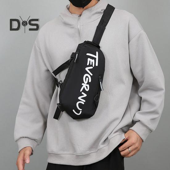 Crossbody Bag with Adjustable Belt Unisex Chest Bag Zipper Closure Large Capacity Fashionable Shoulder Bag Sports Bag