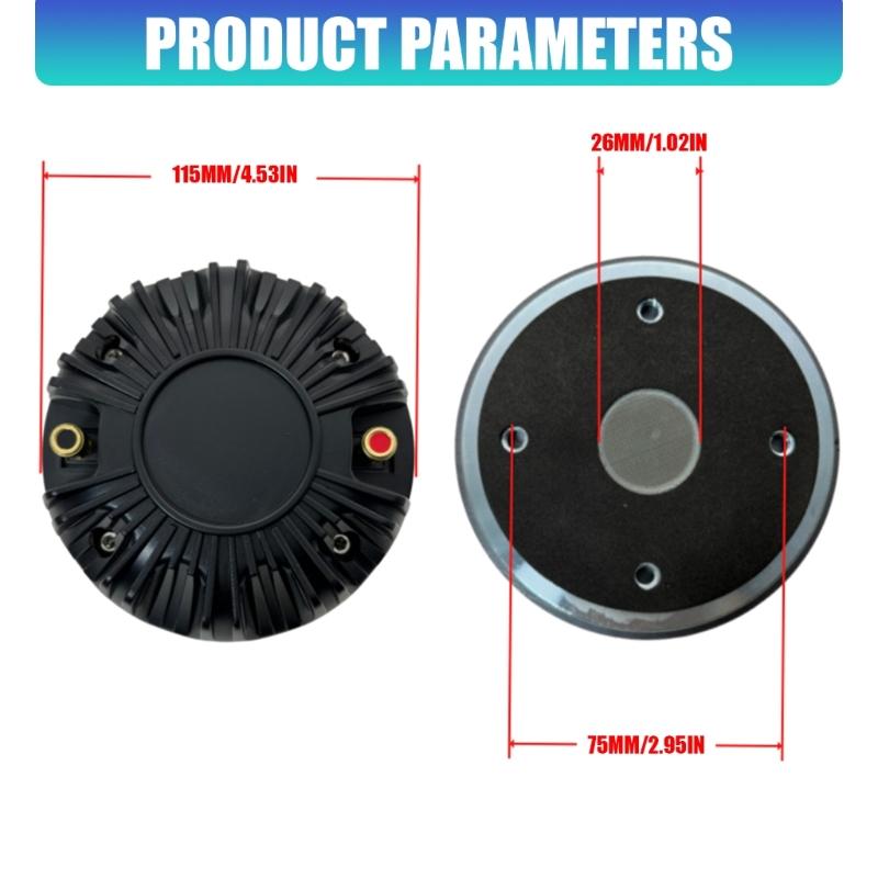 Aerospace Magnetic 115mm Magnetic High Frequency Horn Voice Coil Drive Head Diaphragm Treble Drive Head Replacement