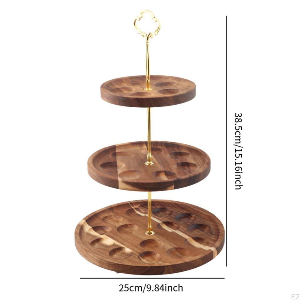 3 -level Wooden Egg Storage Pill, Multipurpose Tray Support, Cupcake Support for