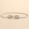 Gold Silver Metal Slim Belt Elastic Waist Chain For Women Formal Casual Outfit Enhancement