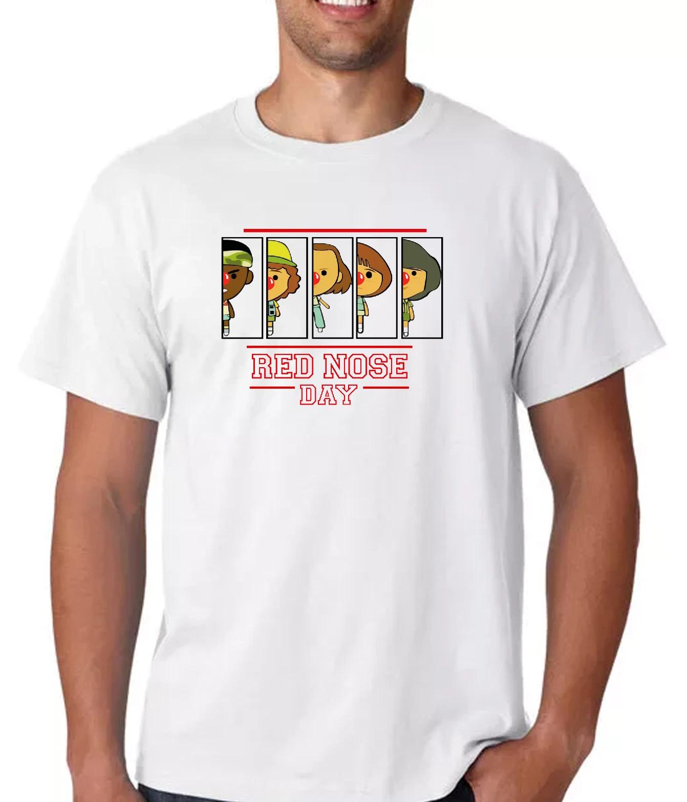 Stranger Things Red Nose Day Comic Relief T-Shirt Top Funny Kids Mens 4XL