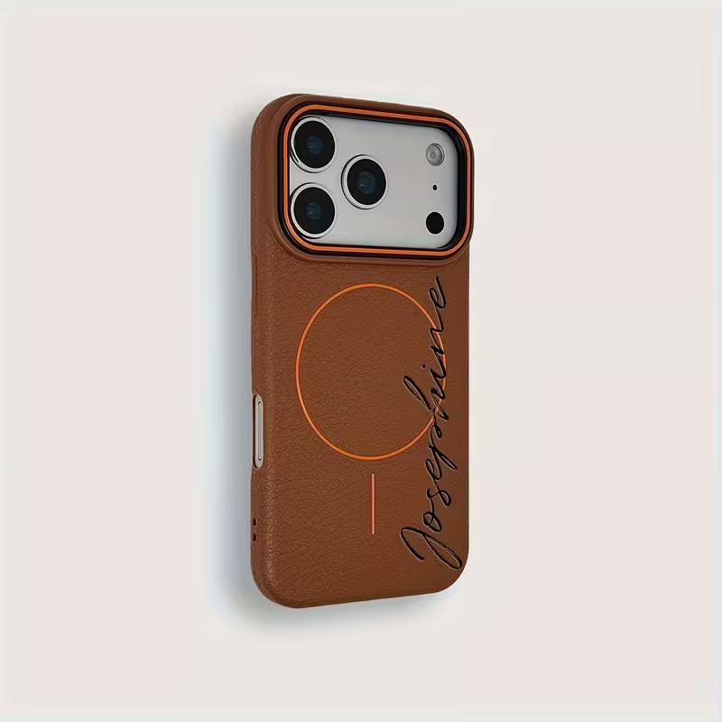 

Personalized Name Thin Circle Magnetic Lychee Patterned Fashion TPU Phone Case for iPhone 17 16 15 14 13 Pro Max Air For iPhone 17 Air
