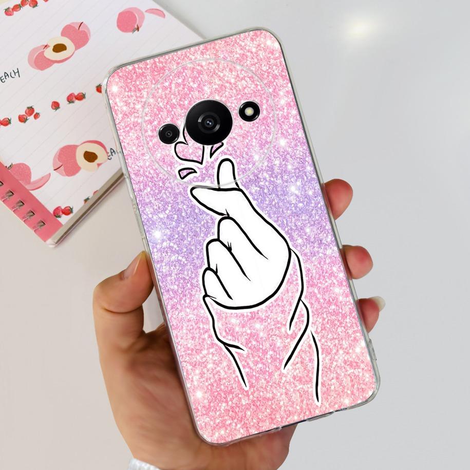 For Xiaomi Redmi A3 Case 2024 Popular Flower Soft Silicone Clear TPU Phone Cover For Xiomi Redmi A3 A 3 Bumper on RedmiA3 Fundas