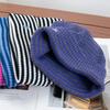 High-value striped stack hat women's autumn and winter warm new cold hat double-layer knitted wool hat