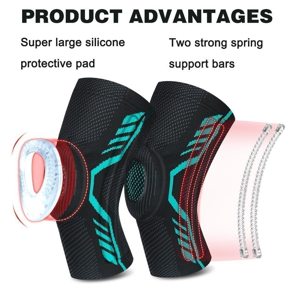 2 Pezzi Ginocchiere da Basket Imbottite in Silicone Ginocchiera Rotulea per Supporto Articolare Protettore Fitness Manica a Compressione Alta Qualità Pratica per Uso Quotidiano