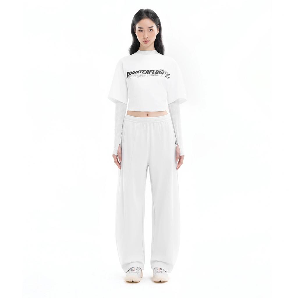 Li Ning Outdoor CF Water-Resistant Straight Loose Blade Pants Women Pants Crystal-Lime AKLW096-4