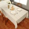 Tablecloth literary dust pastoral style dining table cloth hollow household non-slip table mat advanced sense