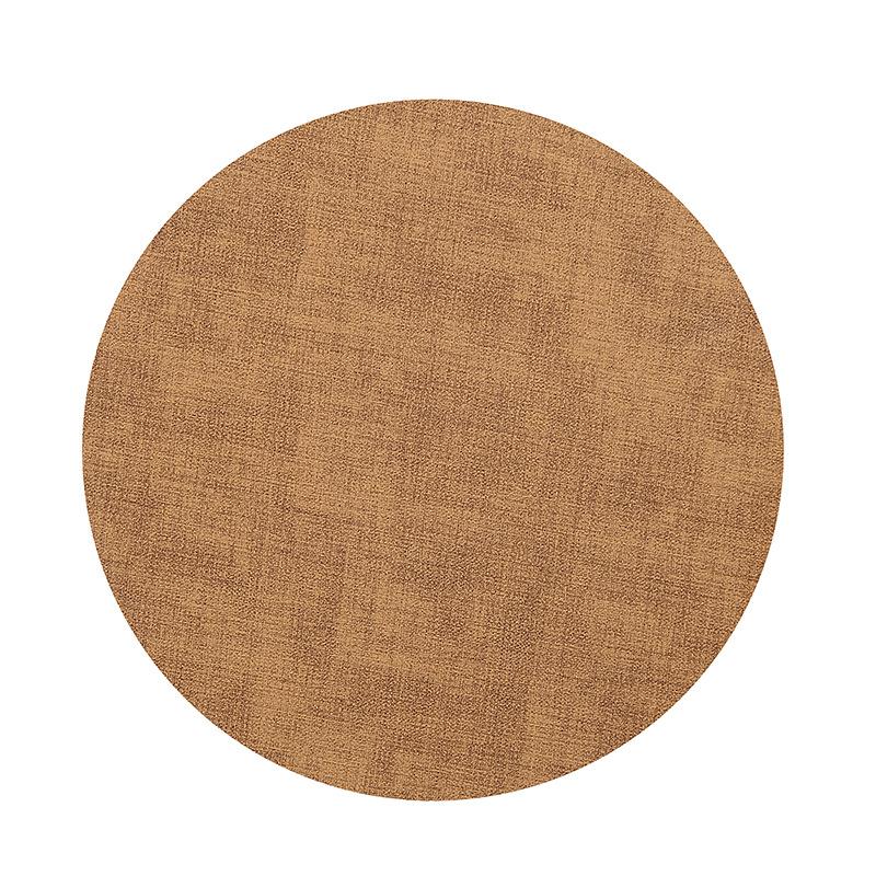 Japanese-style Cloth Pattern Leather Round Dining Table Mat, Double-sided Non-slip and Heat-insulating Dining Mat, Hotel Household Western Dining Mat