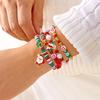 4Pcs/Set Christmas Tree Santa Claus Bracelet For Women Xmas Deer Snowflake Pearl Polymer Clay Beads Bracelets New Year Jewelry