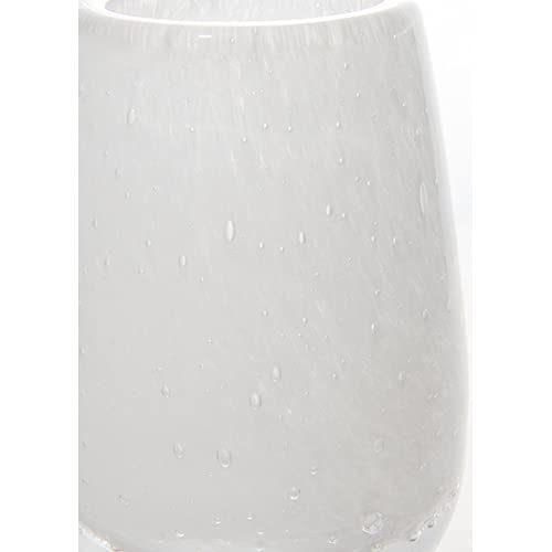 FOYER Flower Vase, White Glass, 10cm H x 7cm W, 2c00025WH