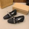 Bogen grauwollene Einzelschuhe Damen Winterwollschuhe tragen sanfter Feenwind dicker Absatz Innenhöhe Mary Jane Schuhe