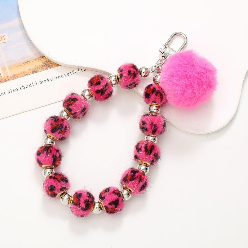 Kurze Handgemachte Wollblume Liebes Tasche Perlen Anhänger Internet Berühmtheit Handy Lanyard Tragbare Kette Lanyard