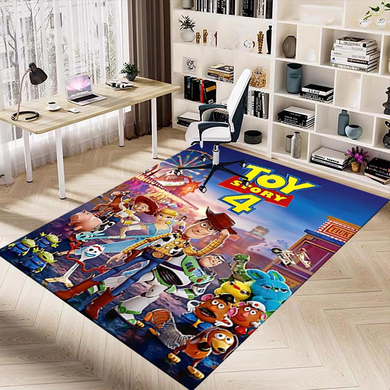 1pc Toy Story Adventure Carpet for Playroom Bedroom Living Room Sofa Home Decor,kids Game Area Rug Non-slip Floor Mat Y72936