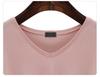 Women's V-Neck Mid-Sleeve Plus Size Loose T-Shirt - Summer Solid Color Versatile Top