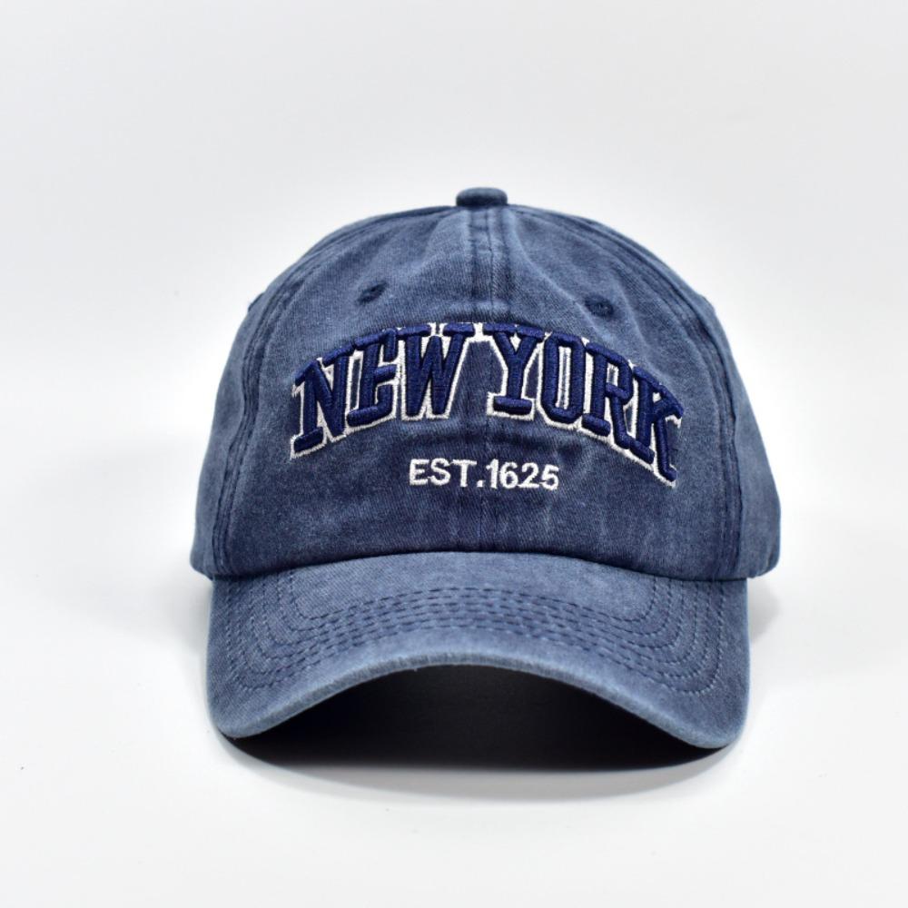 Adjustable Sport Duck Tongue Cap Washable Letter Embroidery Sun Hats New York Baseball Cap  Summer