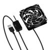 USB Powered Temperature Control Cooling Fan 3 Speed Adjustable Thermostat 8x8cm for Router Set Top Box Gaming Console