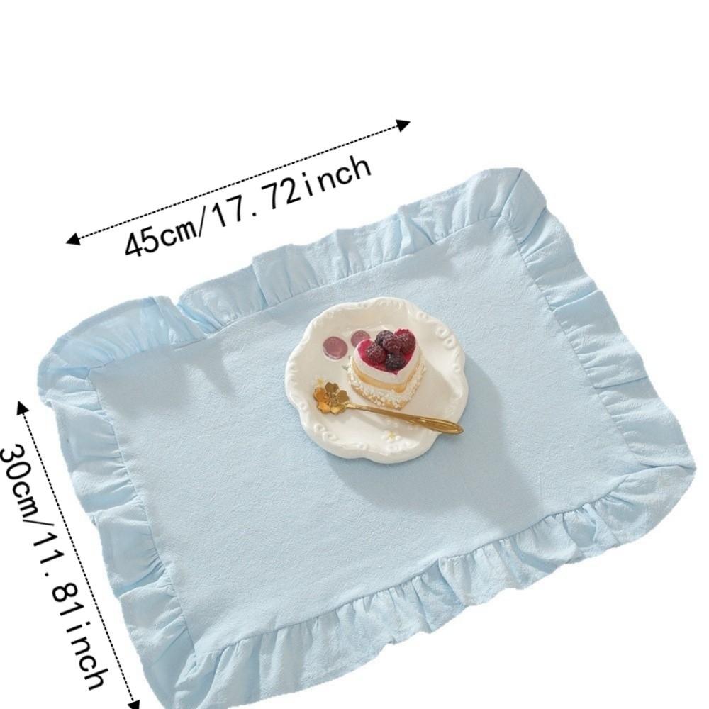 Rüschen-Wärmeisolierende Matte Streifen-Gitter Tischmatte Waschbarer Untersetzer Frühstück