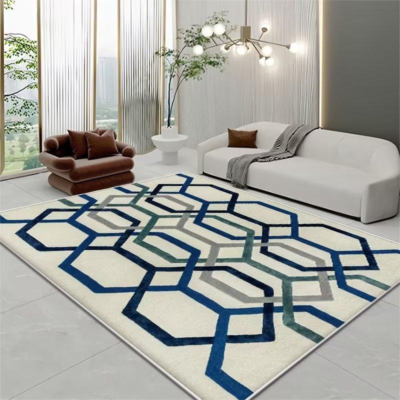 Living Room Coffee Table Carpet Striped Graphic Floor Mat Household Living Room Large-area Laying Soft Floor Mat