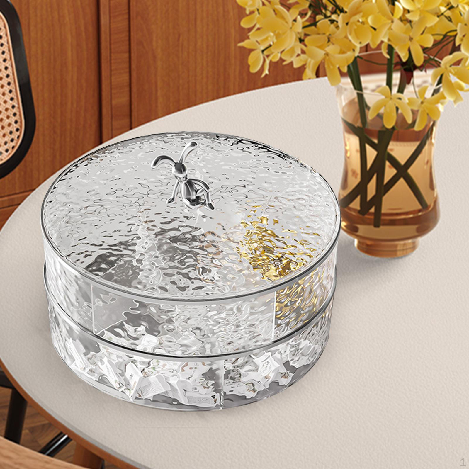 

Разделенный поднос с крышкой, блюдо для вечеринок, тарелка с закусками, тарелка с фруктами, домашний декор, органайзер для закусок, сушеные 2 layer