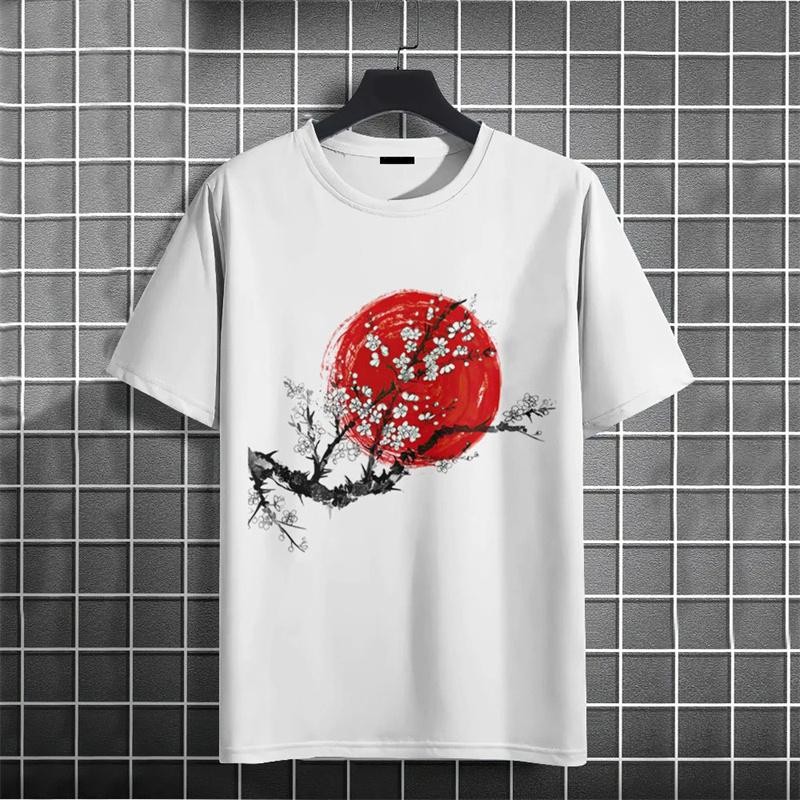 3D Printed Mountain Sea Wave T Shirt For Men Fish Animal Pattern Tees Summer Oversized Short Sleeve Street Round Neck T-Shirts