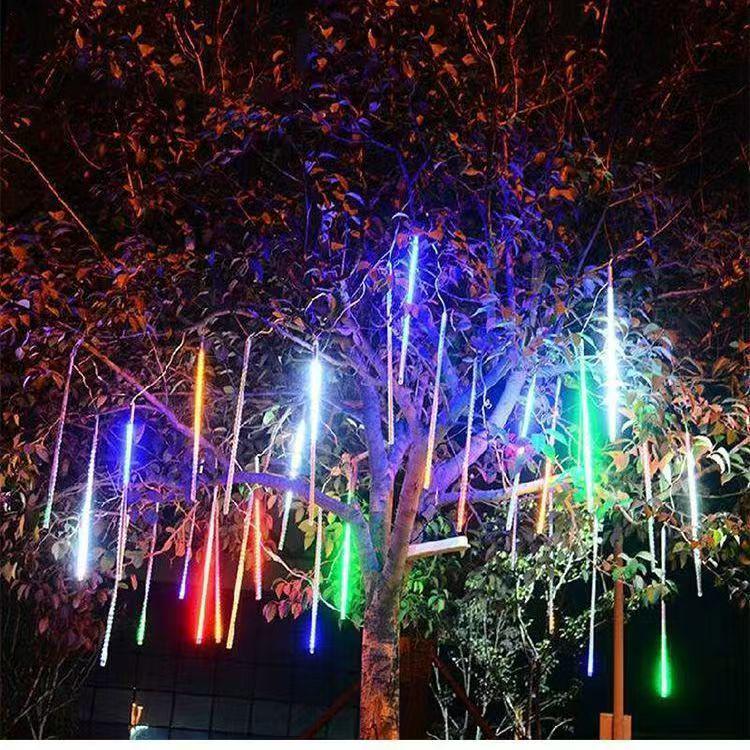 Solar Waterproof LED Meteor Shower String Lights for Outdoor Trees & Festival Decorations
