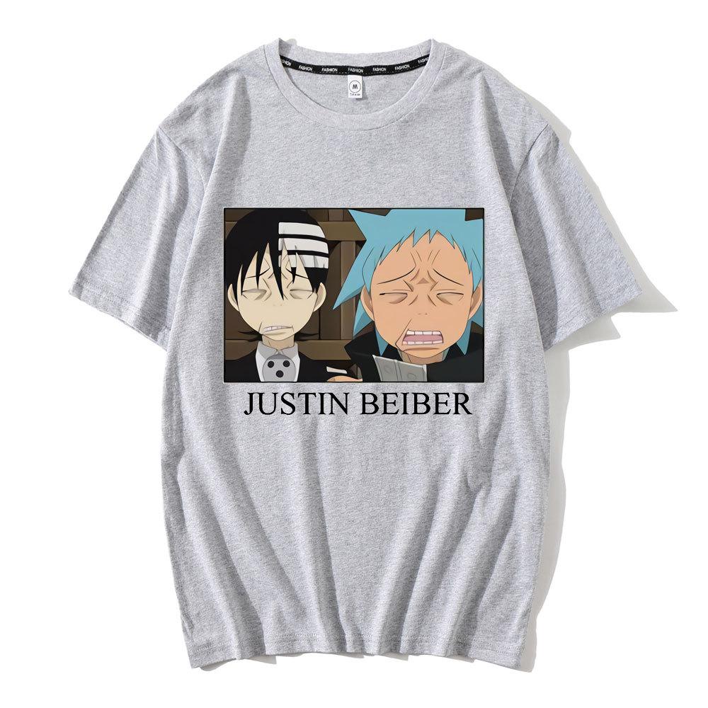 Cross-border new pure cotton two-dimensional animation soul eater printed men's clothing loose casual Japanese T-shirt men's short sleeves ins