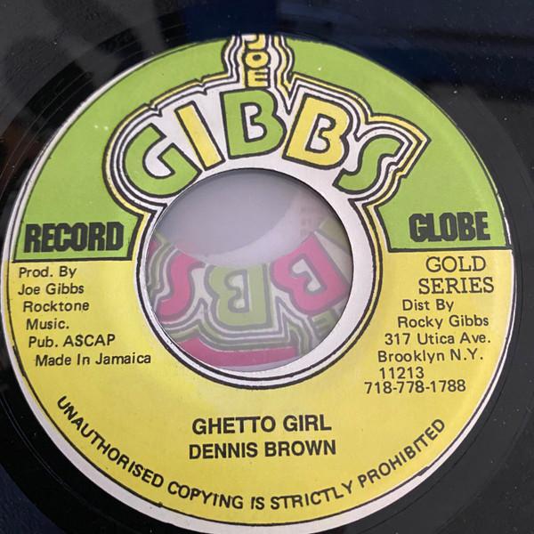 

7inch Record DENNIS BROWN Ghetto Girl NONE JOE GIBBS RECO Jamaica Reggae Ska Dub Used