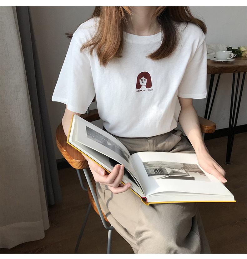 

Half-sleeved women s summer new Korean version versatile loose short-sleeved T-shirt women s ins tide Internet celebrity student women s top M белый