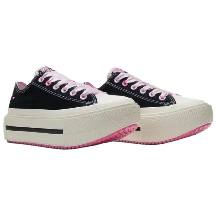 Converse Doppeldecker Low-Top Canvas Schuhe Unisex Schwarz Pink A19729C