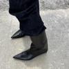 Pointed Toe Mid-Tube Boots Women's Fashion Autumn New Wide Cylinder Slip-proof Wear-resistant Stiletto Shoes