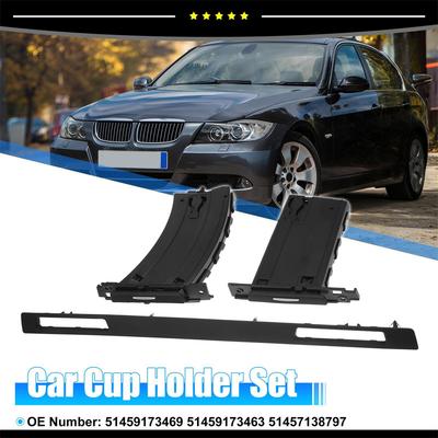 3Pcs Car Cup Holder Set Trim Divers Passenger Side For Bmw 3Series 51459173463