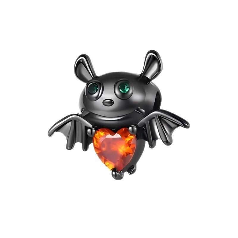 Halloween Copper Skull Charm Luminous Pumpkin Ghost Clown Bead Pendant Ring Necklace Bracelet Diy Jewelry Gift