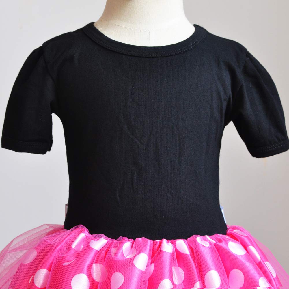 [CQDY] Transform Into a Minnie Mouse-esque Princess Dress (Children's Dress + Headband) 2-Piece Set, Polka Dot Minnie-Style Cosplay, Girls' Dress,