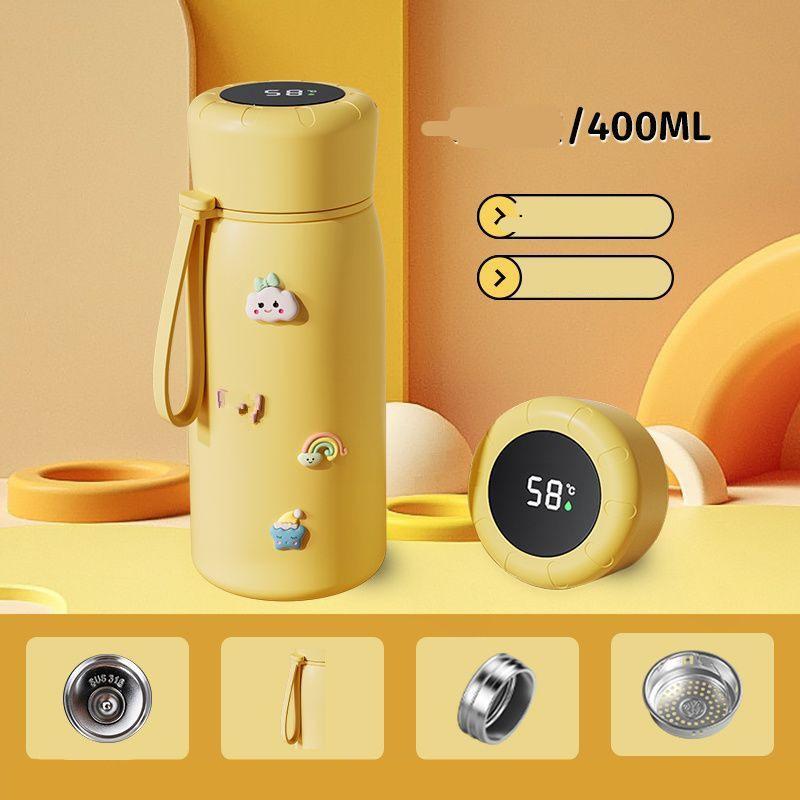 Intelligente Thermosflasche mit Temperaturanzeige, Vakuumisoliert, 316 Edelstahl-Thermosbecher für Kaffee und Tee, mit Infuser