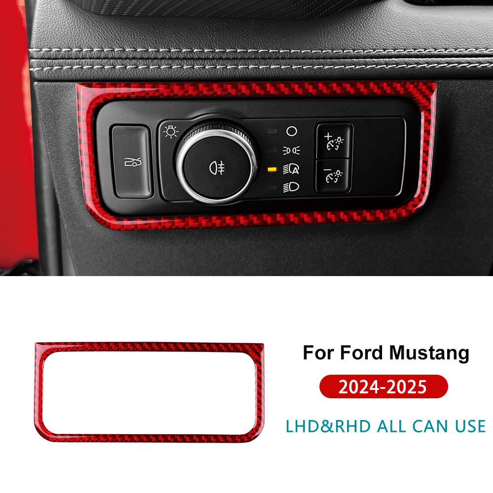 

Real Soft Carbon Fiber Sticker For Ford Mustang GT 2025 2025 LHD RHD Car Headlight Frame Interior Trim Accessories