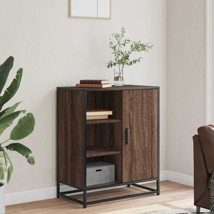 VidaXL Buffet chêne marron 62x35x76 cm bois d'ingénierie, armoire de rangement, meuble d'entrée, meuble d'appoint, meuble de 848998