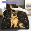 Black German Shepherd Pattern Bedding Home Decoration Birthday Gift (1 * Duvet Cover + 2 * Pillowcase, Without Core)