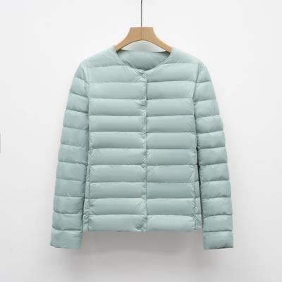 Lightweight Women's Short Round Neck Autumn and Winter Round Neck Warm Jacket Solid Color Down Jacket