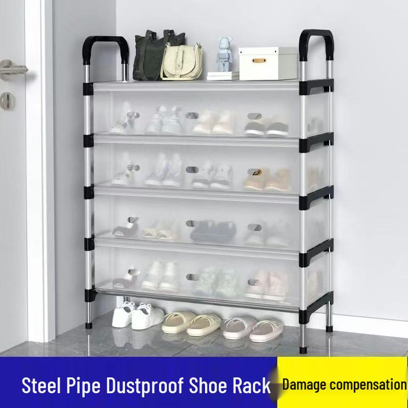 Sturdy Dustproof Multi-Layer Shoe Rack: Durable, Thickened, Large Capacity Storage Cabinet for Dorm or Rental Room.