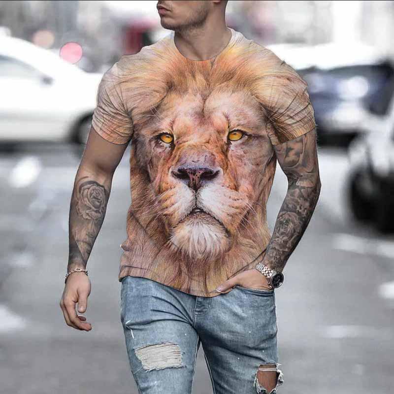 Tricou pentru bărbați, cu imprimeu 3D, cu animale, cu șoarece, la modă de vară, ocazional, sport în aer liber, fitness, cu gât rotund, cămașă cu mânecă scurtă pentru bărbați