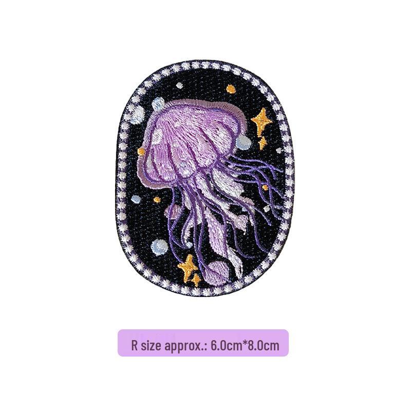 Cartoon Marine Animal Embroidered Iron-on Patch for Jeans, Bags & DIY Repair