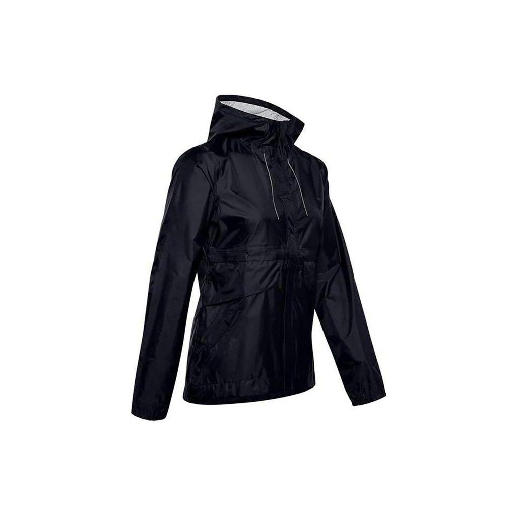 Under Armour Solid Color Sports Windproof Breathable Hooded Jacket Women Jacket Black 1350954-001