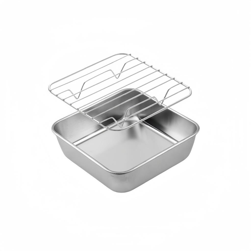 Stainless Steel Cake and Cookie Pan Set with Practical Cooling Rack Feature