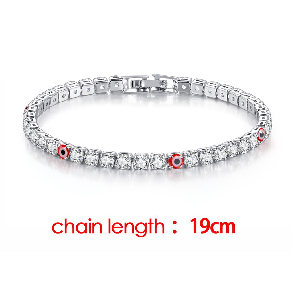 Lucky Turkey Evil Eye Bracelet For Women Adjustable Zircon Red Blue Eye Tennis Chain Bangle Good Luck Wealth Jewelry Gifts H162