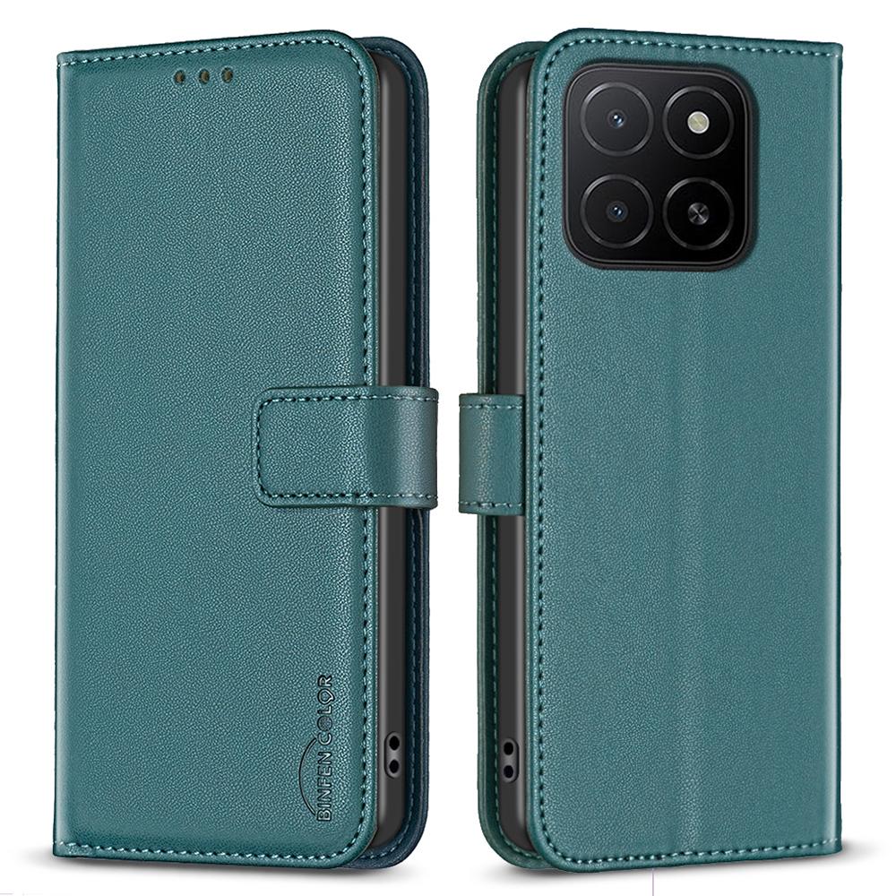 

BINFEN COLOR BF17 For Honor X5b Case Wallet Folio Flip Leather Cover Green