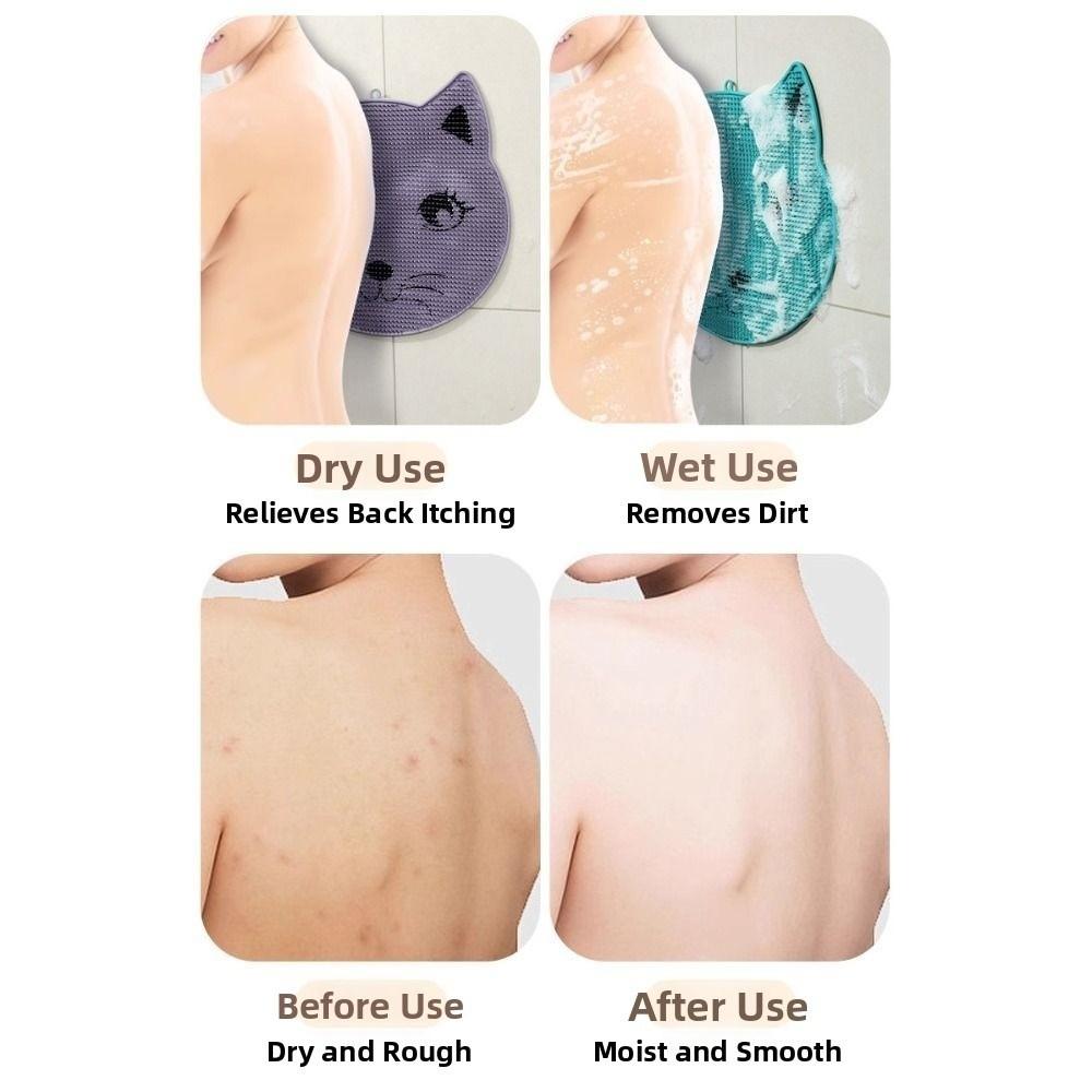 Anti Slip Bathroom Non Slip Pad Cat Shaped Massage Pad Rubbing Bath Floor Mat  Bath