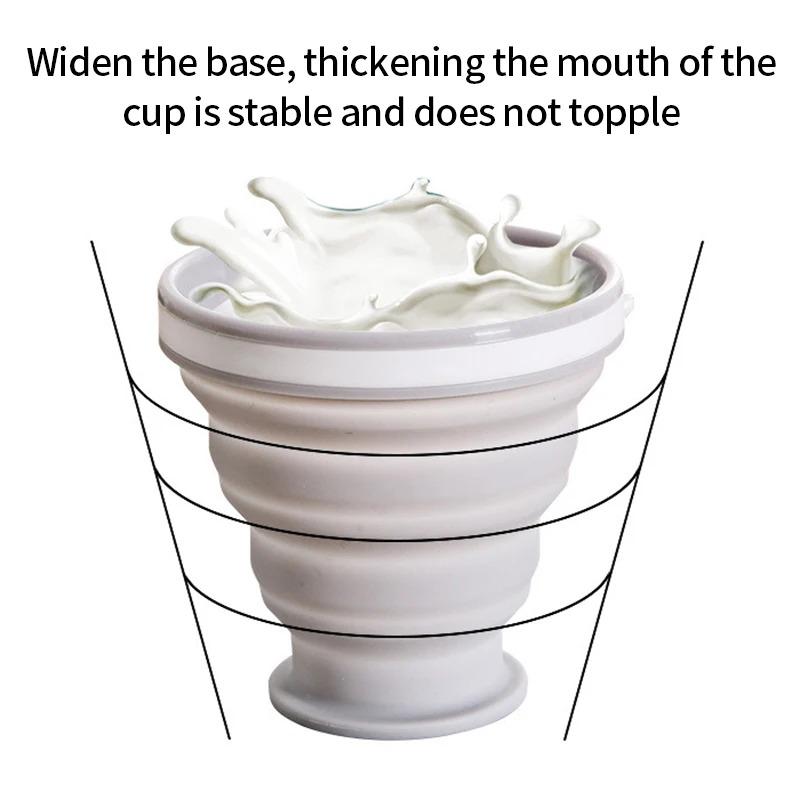 Outdoor Silicone Folding Cup with Lid: Portable for Camping, Hiking & Travel