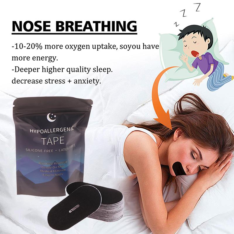 30 Patches Anti-Snoring Mouth Tape and Nasal Strips – Promote Nasal Breathing for Better Sleep